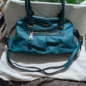 Teal purse long and short straps, so many pockets!!
